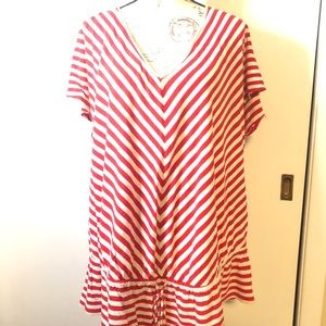 Red white stripe Old Navy top 2X